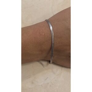 Vintage Italian Sterling Silver Herringbone Bracelet 7"